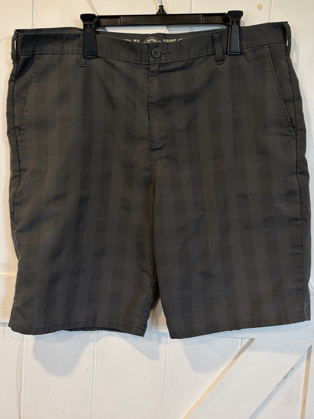 Dickies Black Subtle Check Flat Front Men's Shorts